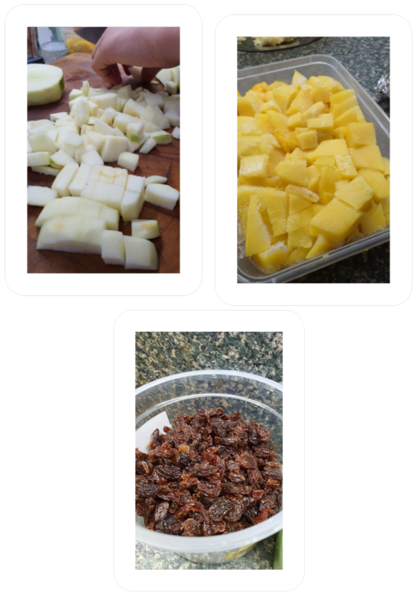 Collage of photos that shows different ingredients that are ready to be used