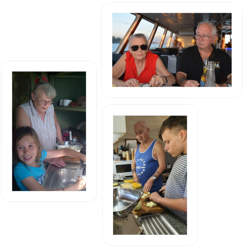 Collage of photos that are special moments to Rhonda's family